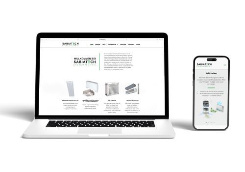 Mockup mit dem neuen Design für die Webseite für die Firma Sabiatech
